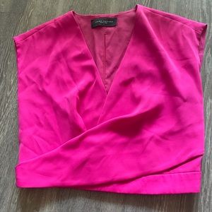 Hot Pink Akira Wrap Silk Crop Top